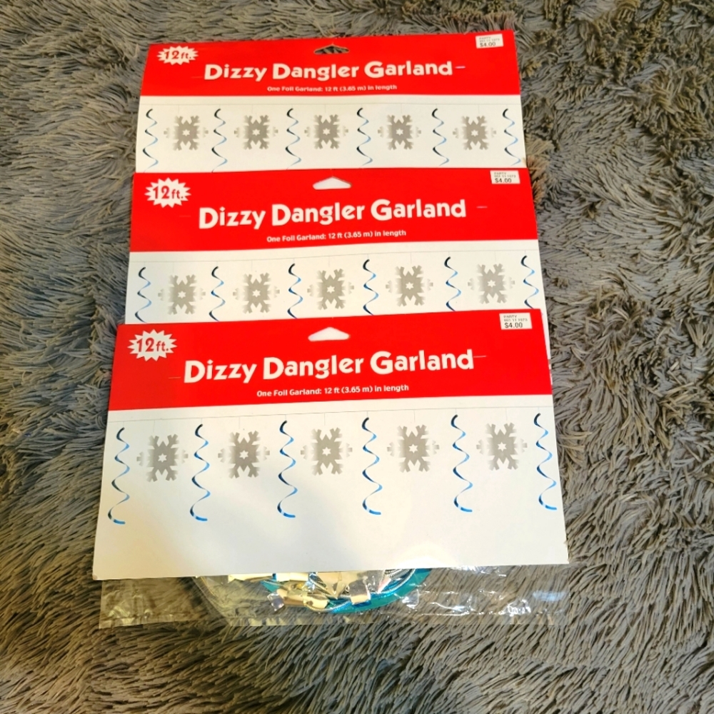 Dizzy Dangler Foil Garland, 3 packs.
